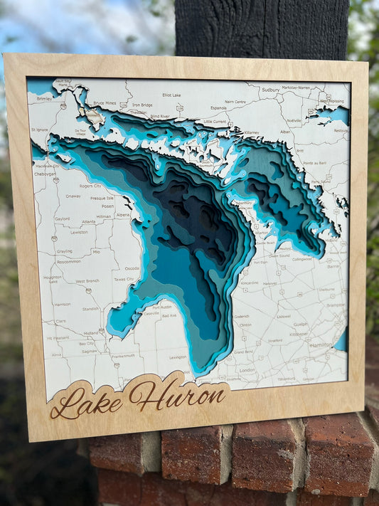Multi-layered Lake Huron Map