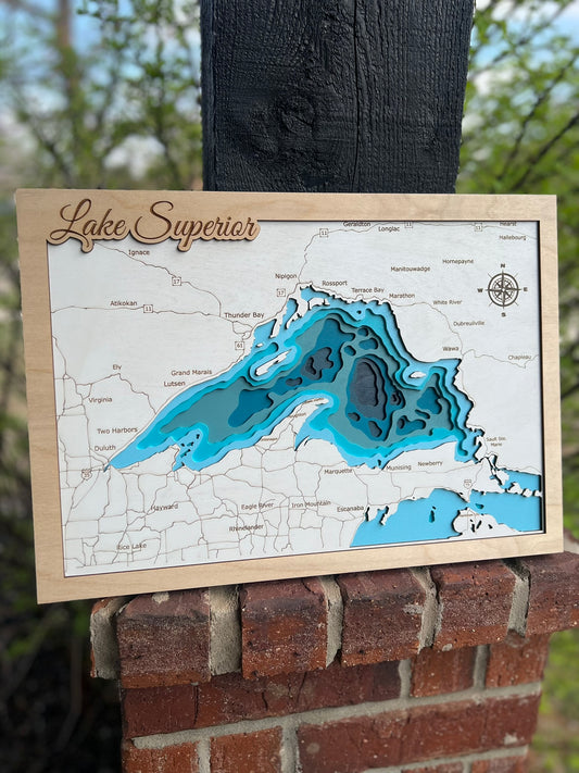Multi-layered Lake Superior Map