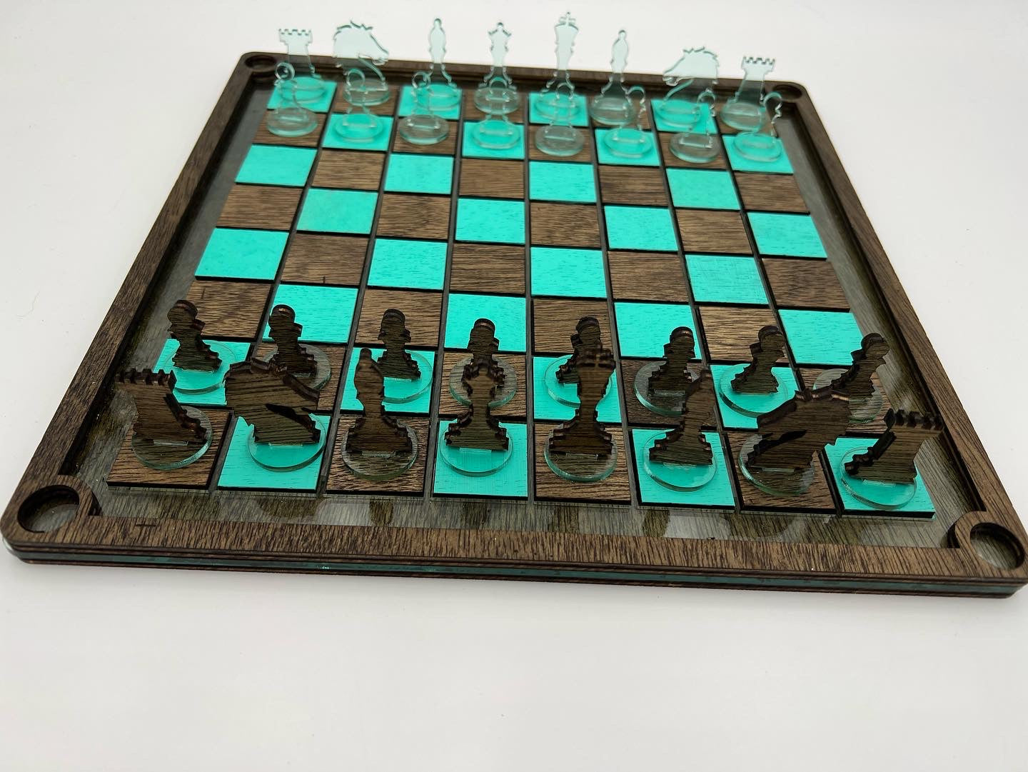 Wood and Acrylic Chess Set