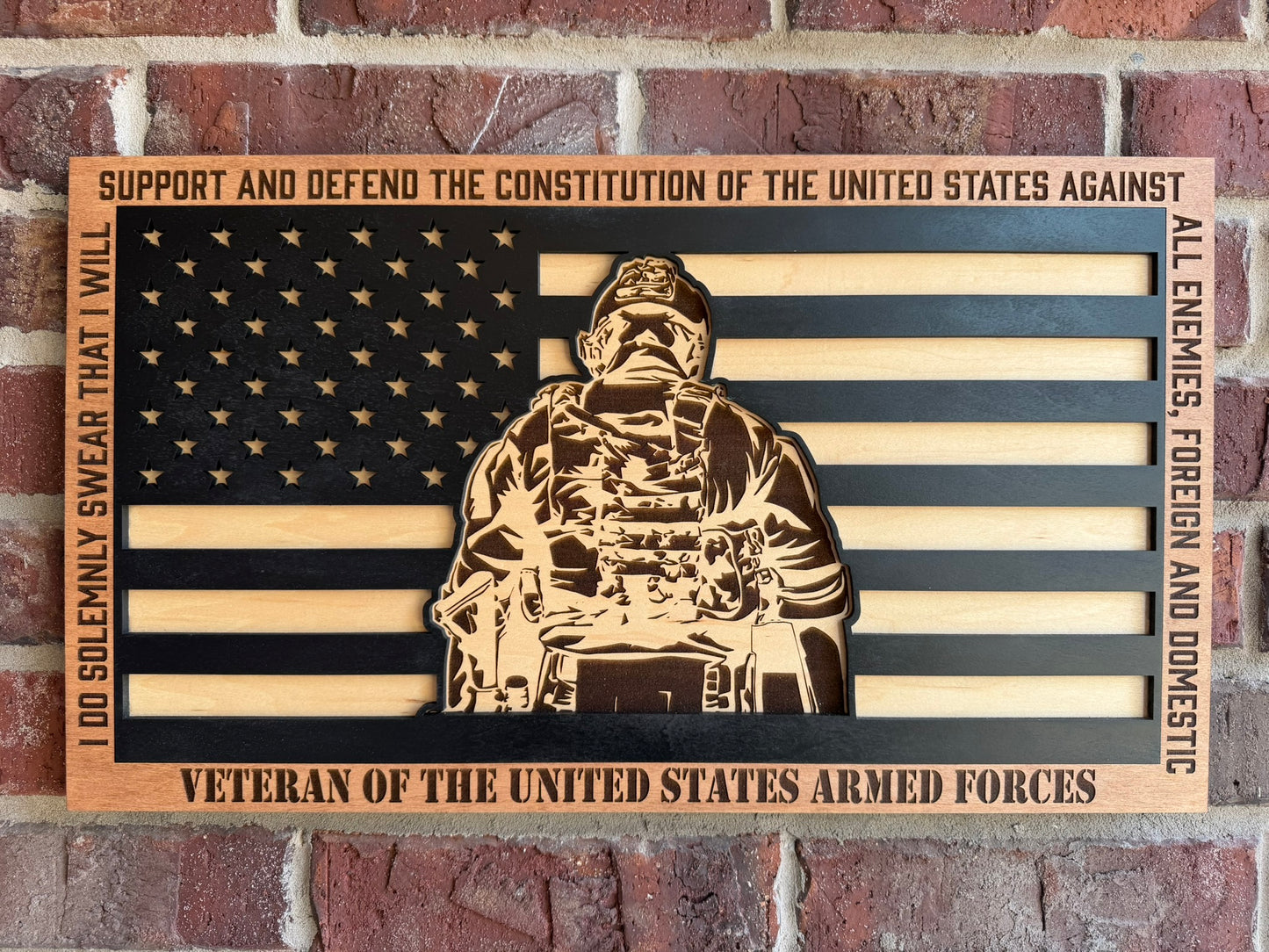 Layered Veteran Oath Flag