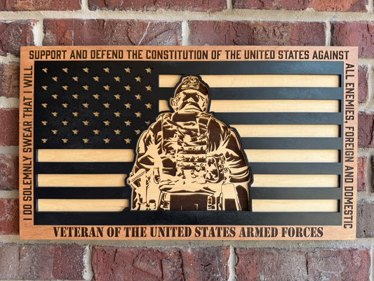 Layered Veteran Oath Flag