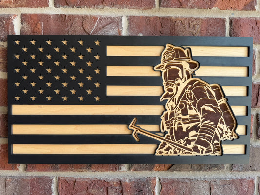 Layered Firefighter Flag