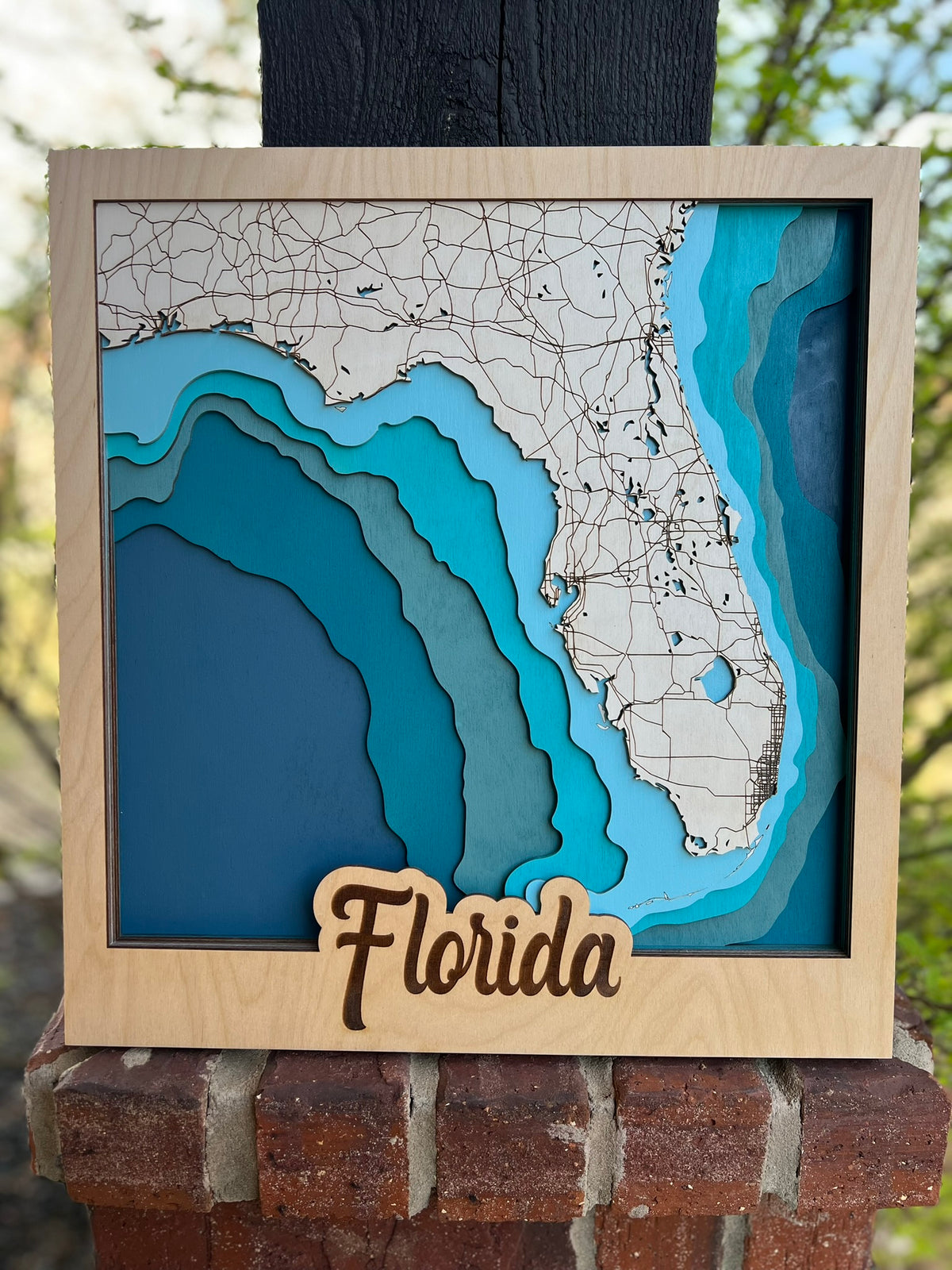Multi Layered Florida Map – Etched Custom Design Studio