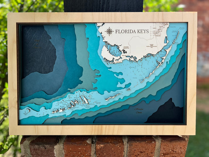 Multi-layered Florida Keys Map – Etched Custom Design Studio