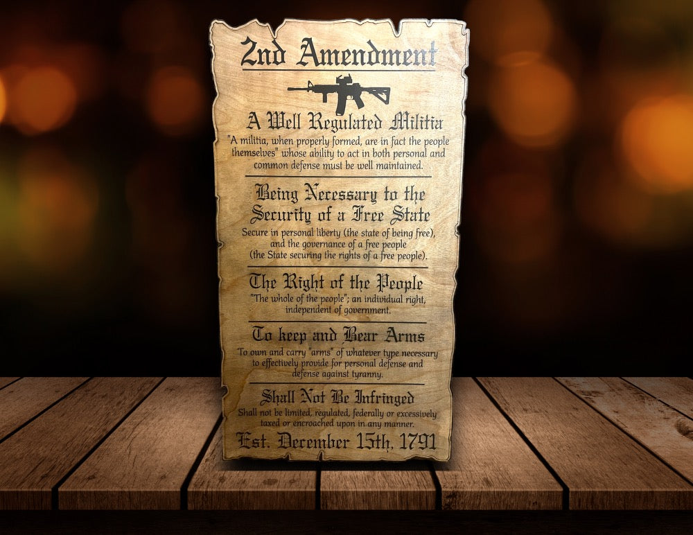 Amendment Number Sign 2nd Amendment Sign – Etched Custom Design Studio